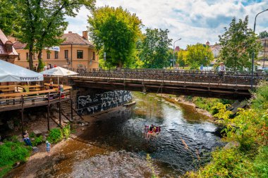 Vilnius, Litvanya. Uzupis 'in Mimarı Eski Vilnius Kasabası' nda. Vilniaus Senamiestis Bölgesi.