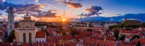 Красивая Панорама Старого Города Вильнюса Закате Волшебный Закат Над Городом — стоковое фото