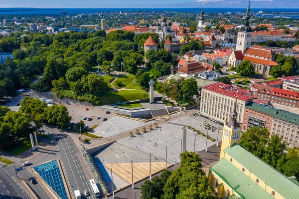 Aerial View Cross Liberty Center Tallinn Freedom Square Tallinn — Stock Photo, Image