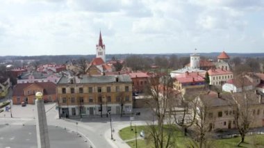 Aerial view of beautiful historical Cesis city in Latvia