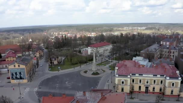 Aerial View Beautiful Historical Cesis City Latvia — Stock Video