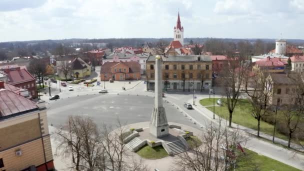 Aerial View Beautiful Historical Cesis City Latvia — Stockvideo