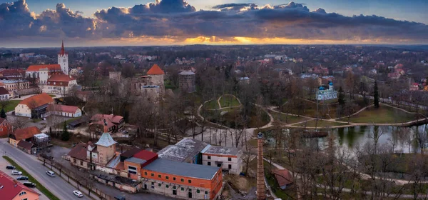 Cesis Latvia May 2021 Aerial View Beautiful City Cesis Latvia — Zdjęcie stockowe