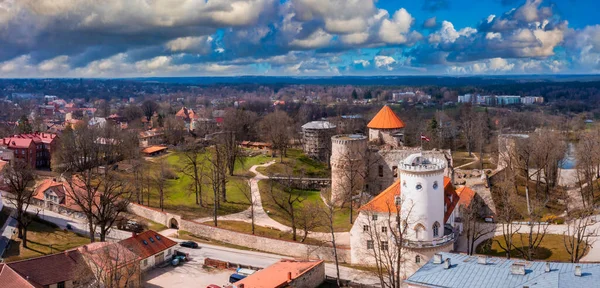 Cesis Latvia May 2021 Aerial View Beautiful City Cesis Latvia — Zdjęcie stockowe