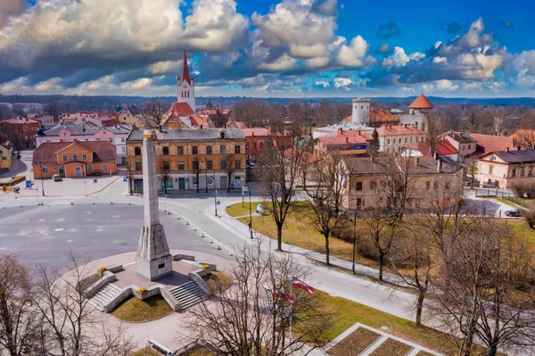 Cesis Latvia May 2021 Aerial View Beautiful City Cesis Latvia — Zdjęcie stockowe