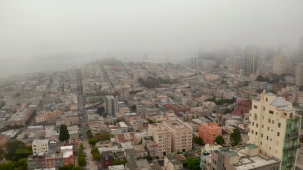 Prachtig uitzicht vanuit de lucht op de San Francisco, USA. Uitzicht op de binnenstad — Stockvideo