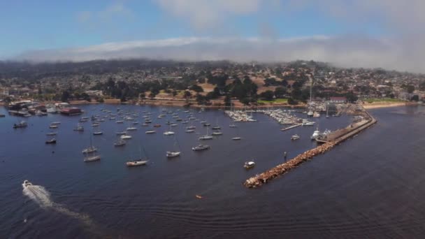 Uitzicht vanuit de lucht op het Monterey Bay Aquarium, Pacific Grove — Stockvideo