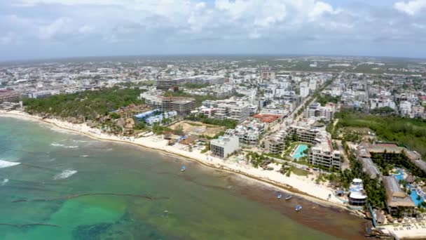 Vue aérienne de la ville de Playa Del Carmen au Mexique. — Video