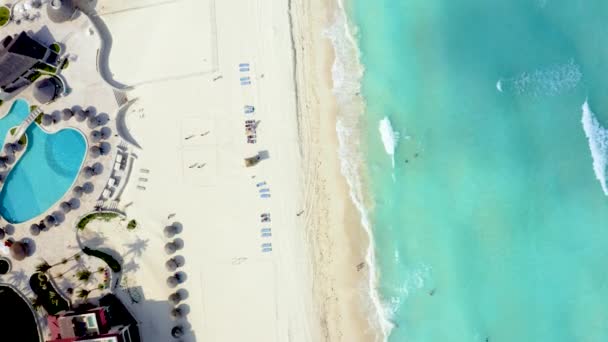 Beautiful aerial view of the beaches in Mexico near Cancun, Playa Del Carmen — Stock Video
