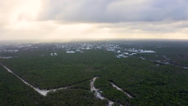 Вид сверху на мексиканские джунгли с воздуха. — стоковое видео