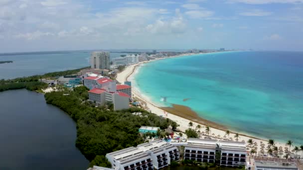 Widok z lotu ptaka na cudowną karaibską plażę — Wideo stockowe