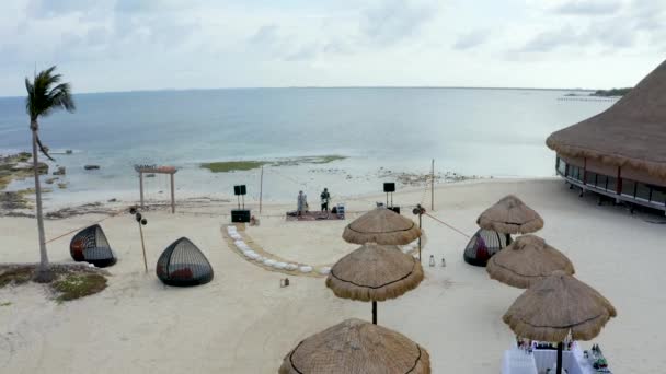 Cancun Mexico May 2021 Young Couple Practicing Live Concert Show — Stok video