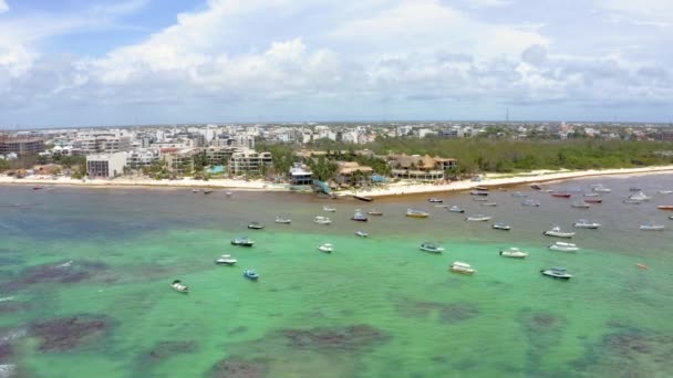 Вид Повітря Місто Playa Del Carmen Мексиці Вид Розкішні Курорти — стокове відео