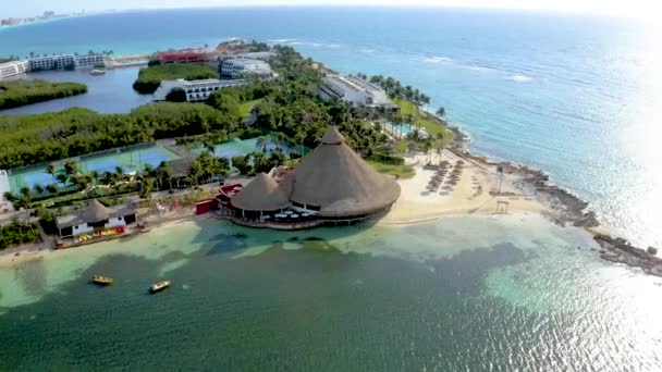 墨西哥坎昆附近海滩的美丽鸟瞰，Playa Del Carmen — 图库视频影像