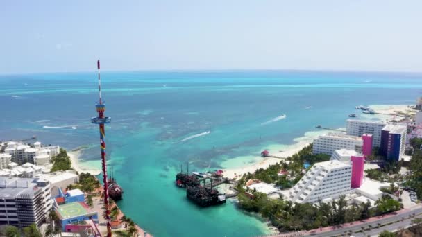 Yukarıdan Cancun 'un güzel manzarası. Havadan Meksika görünümü — Stok video