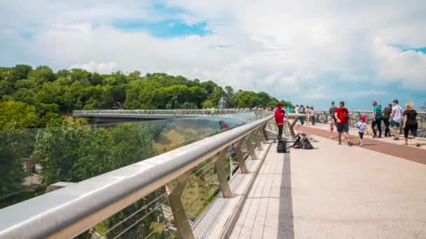 Kyiv Ukraine June 2021 Time Lapse View New Pedestrian Bridge — Stockvideo