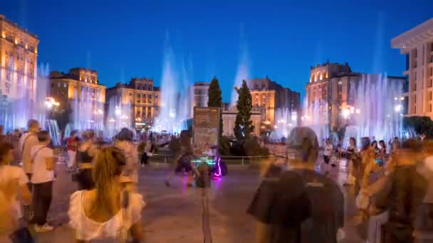 Timelapse άποψη της πλατείας Maidan Nezalezhnosti στο Κίεβο, Ουκρανία. — Αρχείο Βίντεο