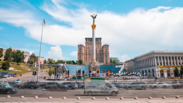 Timelapse widok na Majdan Nezalezhnosti placu w Kijowie, Ukraina. — Wideo stockowe