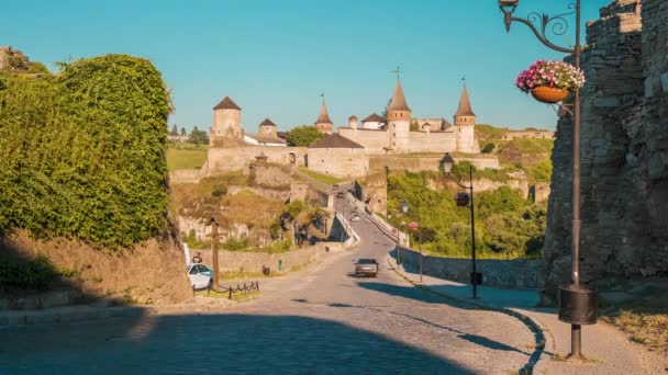 Vue imprenable sur le château médiéval. — Video