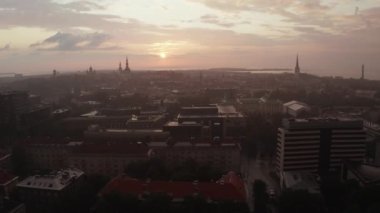 Aerial view of medieval Tallinn city in Estonia, Baltics.