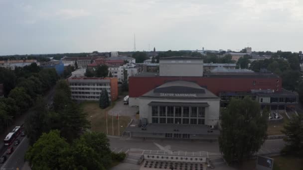 Cityscape of Tartu town in Estonia. Aerial view of the student city of Tartu. — стокове відео