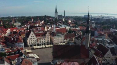 Aerial view of medieval Tallinn city in Estonia, Baltics.