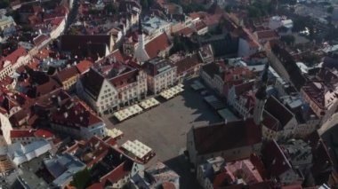 Aerial view of medieval Tallinn city in Estonia, Baltics.