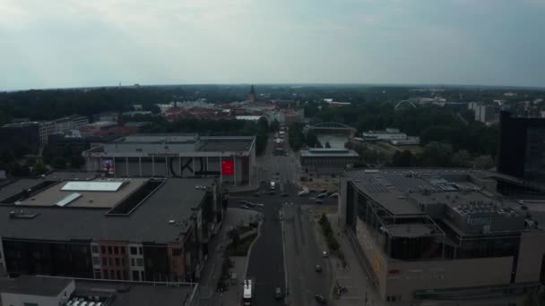 Cityscape of Tartu town in Estonia. Aerial view of the student city of Tartu. — стокове відео