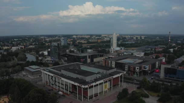 Cityscape of Tartu town in Estonia. Aerial view of the student city of Tartu. — Video