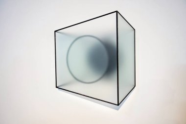 Abstract background connection with geometric cubes