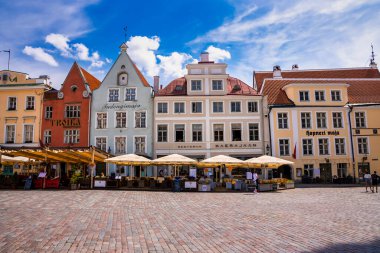 Medieval Tallinn, aerial view on the bright