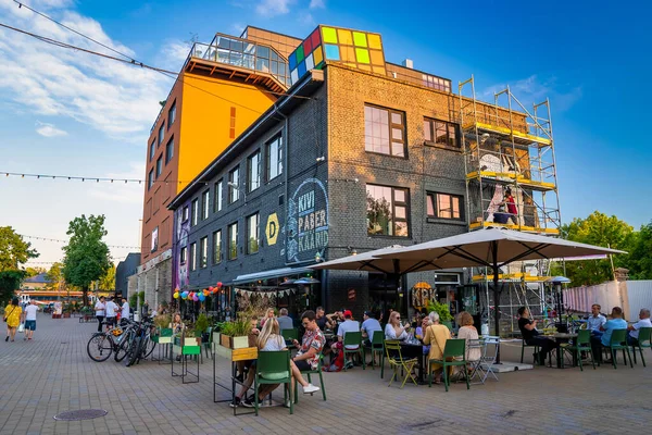 Fotografiska, Photography Museum, Colorfull Cube and Sign. — Foto de Stock