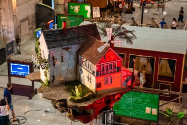 The interior of the virtual reality center in Port Noblessner