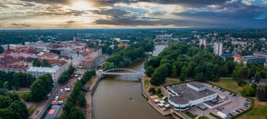 Cityscape of Tartu town in Estonia. clipart
