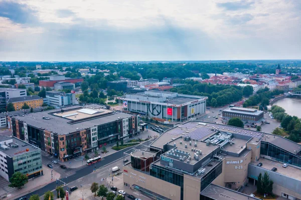 Aerial view of the student city of Tartu. Summer evening view. — 스톡 사진