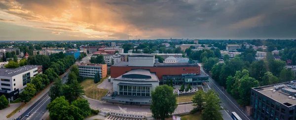 Aerial view of the student city of Tartu. Summer evening view. — Stock Photo, Image