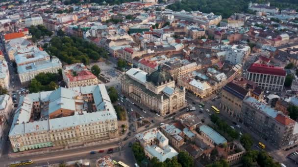 Lviv, stadsutsikt, historiska stadskärnan, Ukraina, västra Ukraina — Stockvideo