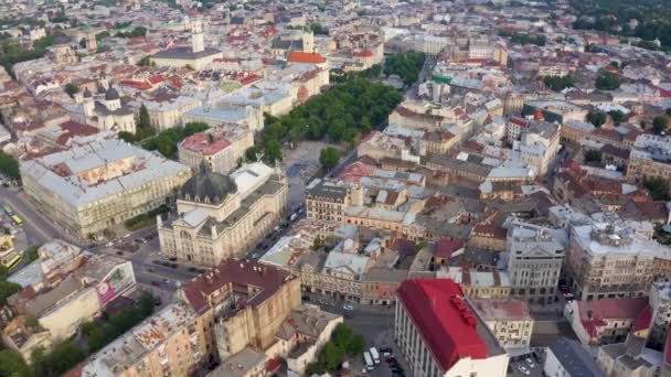Lviv, vista da cidade, centro histórico da cidade, Ucrânia, Ucrânia Ocidental — Vídeo de Stock