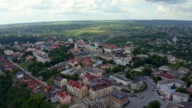 Ukrayna 'daki Kamyanet-Podilskyi şehrinin hava görüntüsü