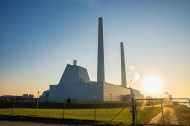 ECO ESG yeşil güç istasyonunun hava görüntüsü. 