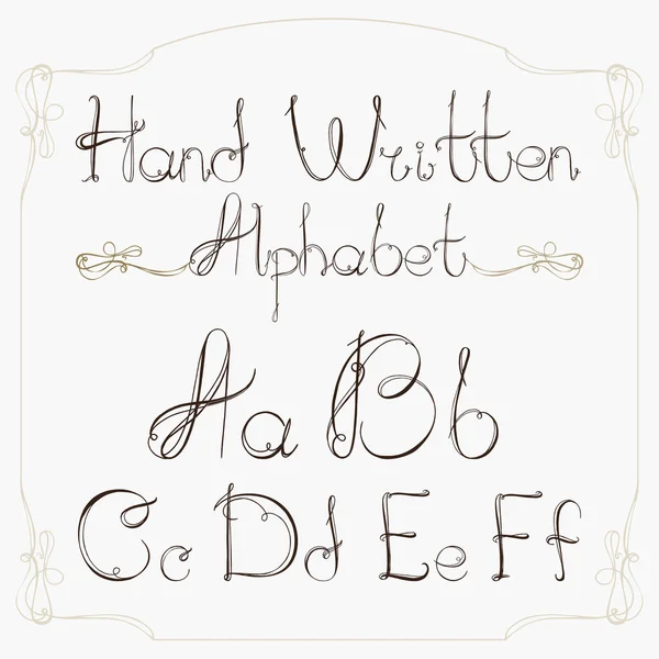 Hand getekend decoratieve vintage vector Abc letters. Mooie lettertype — Stockfoto
