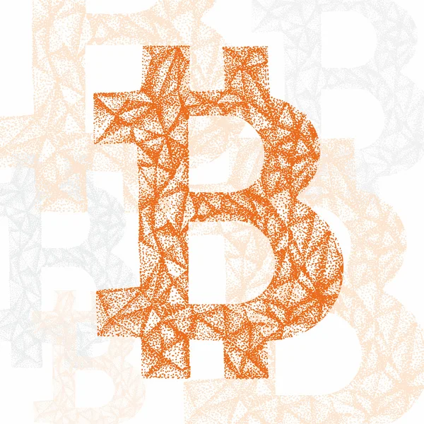 Vector Bitcoin símbolo. Ilustración de criptografía dibujada a mano — Foto de Stock