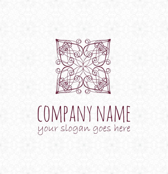 Design elegante logotipo decorativo. Sinal de negócio, identidade para Resto — Fotografia de Stock