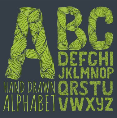 Dekoratif alfabe vektörel yazı tipi. Mektup için logosu