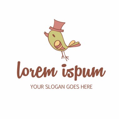 logo kuş. Basit öğe ile şirket amblemi simgesi