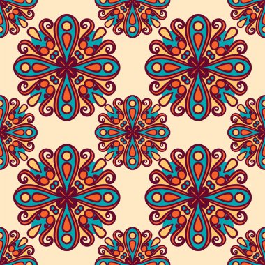 Seamless modeli. Vintage dekoratif öğeler. Oryantal desen 