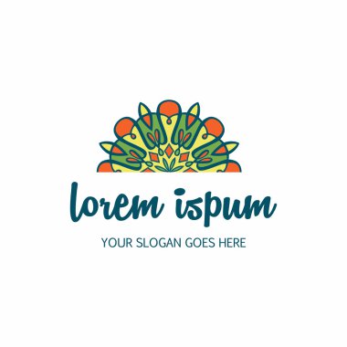 logo mandala öğesi. İş işareti Osmanlı motifleri ile