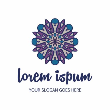 logo mandala öğesi. İş işareti Osmanlı motifleri ile