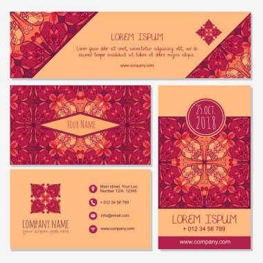 Business Card. brochure layout.web Banner with abstract pattern