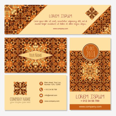 Business Card. brochure layout.web Banner with abstract pattern